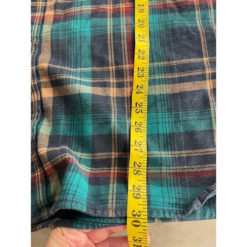 The North Face Men Cotton Blue Plaid Button Down Shirt Size XXL Flannel Heavy